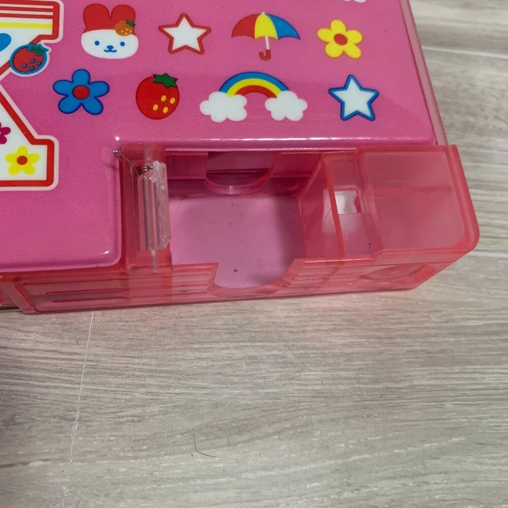 Vintage 2002 Sanrio Japan Hello Kitty And Mimmy Vinyl Magnetic Pencil Case
